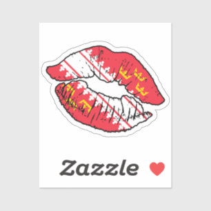 Adesivo Alsace Alsacian Lipstick Love Flag