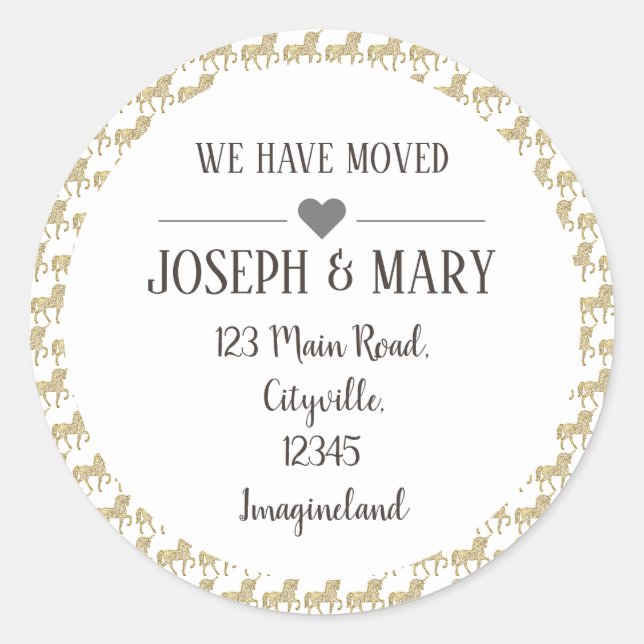 Adesivo Alteração do padrão de unicórnio rosa de endereço (Frente)