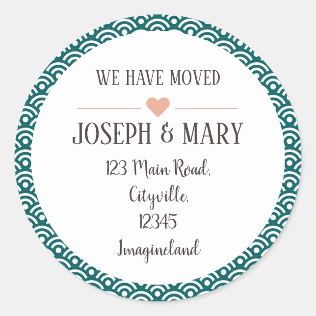 Adesivo Alteração do padrão moderno azul de endereço (Frente)