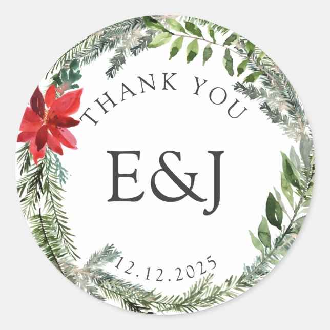 Adesivo Alternativa de Casamento da Estação de Natal (Frente)