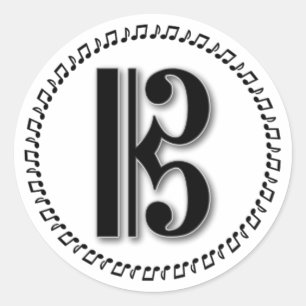 Adesivo Alto ou Tenor Clef Music Note Design C Clef