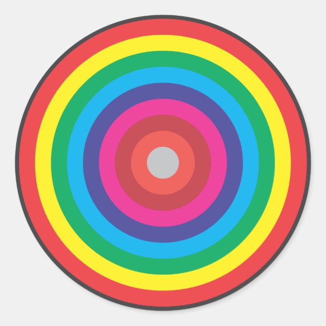 Adesivo alvo colorido dos círculos concêntricos (Frente)
