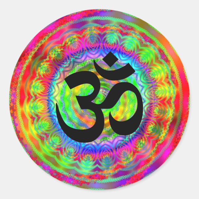 Adesivo Alvo de Tiedye com Símbolo Om (Frente)