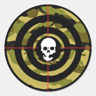 Adesivo Alvo de Tiro Camuflagem Tática Caveira Centro