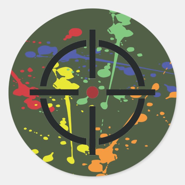 Adesivo Alvo do Partido Paintball Verde do Exército (Frente)