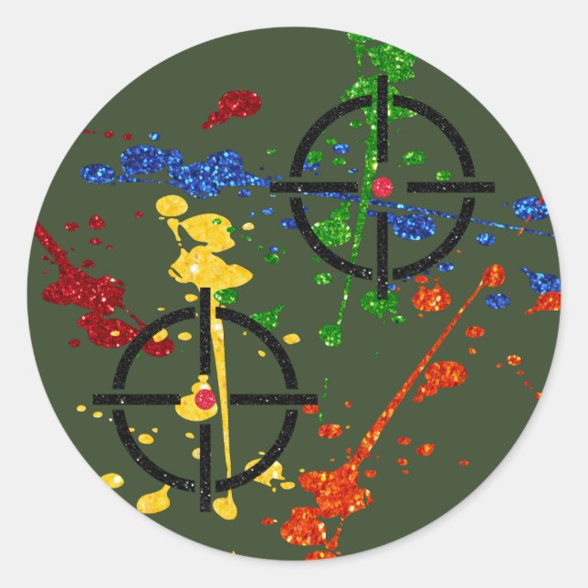 Adesivo Alvos do Partido Paintball Glitter (Frente)