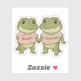 Adesivo Always Together: Cute Crocodile Couple