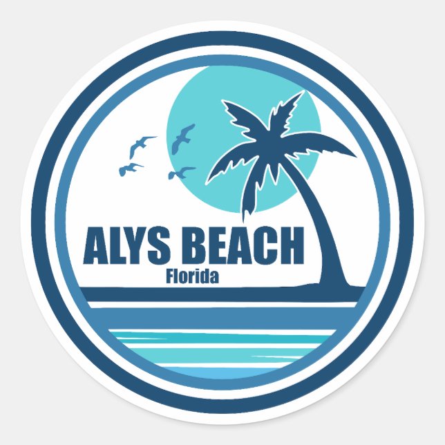 Adesivo Alys Beach Fort Walton Palm Tree Birds (Frente)