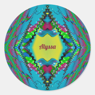 Adesivo ALYSSA ~ Azul Cor-de-rosa preto e verde amarelo ~