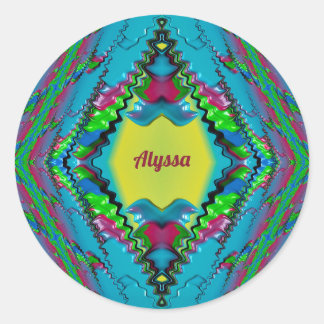 Adesivo ALYSSA ~ Azul Cor-de-rosa preto e verde amarelo ~