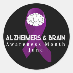 Adesivo Alzheimer e conscientização cerebral Mês junho