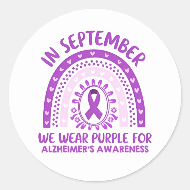 Adesivo Alzheimer's Disease Awareness Purple Ribbon (Frente)