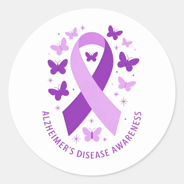 Adesivo Alzheimer's Disease Awareness Purple Ribbon (Frente)