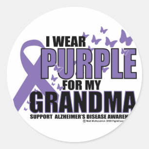 Adesivo Alzheimers Roxo Para GRANDMA