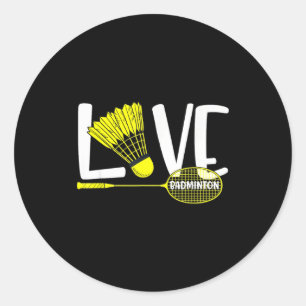 Adesivo Ama Badminton Raquete Fofa e Ventoinha Fã de Espor