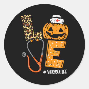 Adesivo Ama Enfermeira Pumpkin Leopard Fall Halloween Than