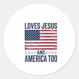 Adesivo Ama Jesus E a América Também Camisa Cristã Patriót