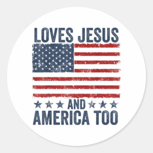 Adesivo Ama Jesus e América a Deus, cristão 4º de J