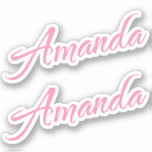 Adesivo Amanda Decorative Name in Pink x2 Sticker