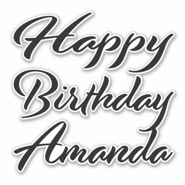 Adesivo Amanda Name Vorname black Sticker Geburtstag (Frente)