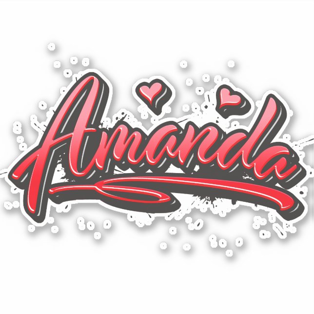 Adesivo Amanda red Heart Graffiti Aufkleber Sticker (Frente)