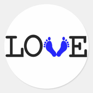 Adesivo Amando me alguns bebês - azul