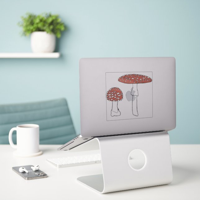 Adesivo Amanita Mushrooms Diversos Fungi PERSONALIZA TI (Laptop na mesa)