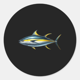 Adesivo Amante da Pesca Gráfico de Peixe Design Atum Yello