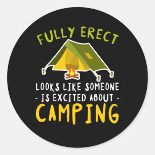 Adesivo Amante de acampamento da barraca Excited
