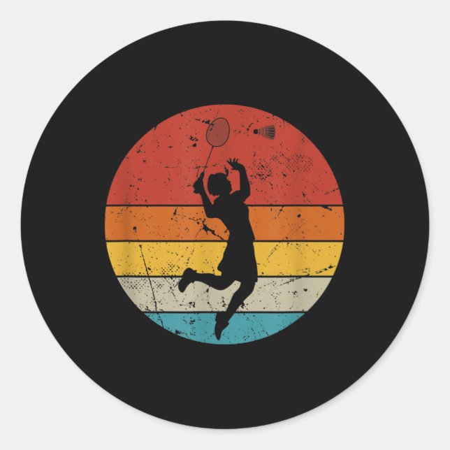 Adesivo Amante de Badminton Retro (Frente)