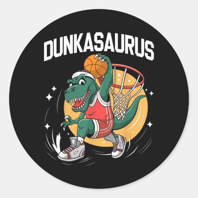 Adesivo Amante de Basquete Dinossauro Dunkasaurus Basquete (Frente)