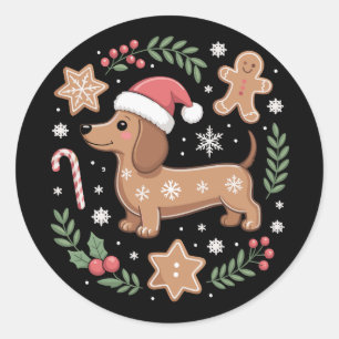 Adesivo Amante de cachorro salsicha Gingerbread Dachshund 