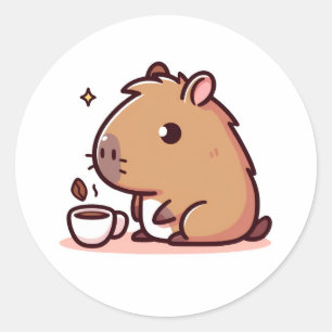 Adesivo Amante de café Capybara
