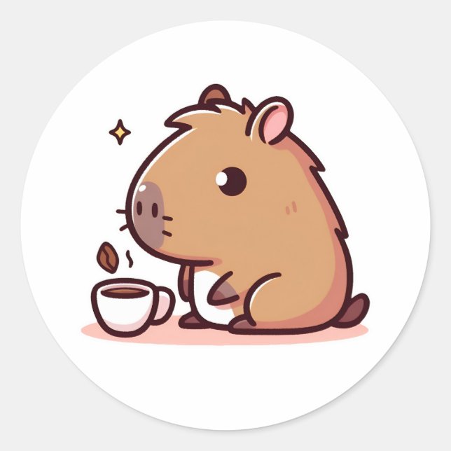 Adesivo Amante de café Capybara (Frente)