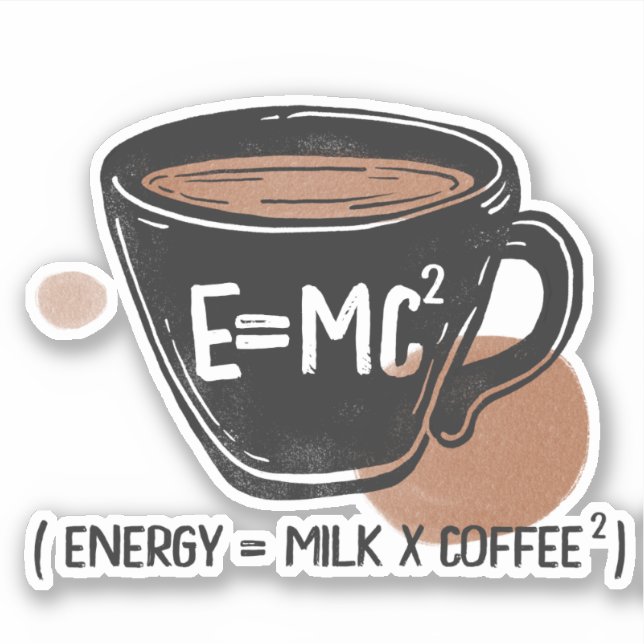 Adesivo Amante de Café Energia Engraçado  (Frente)