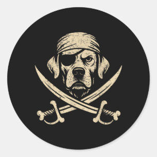 Adesivo Amante de Cão Labrador Ossos Cruzados Pirata Vinta