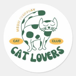 Adesivo Amante de Gato Vintage   pai de gato   mãe