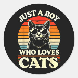 Adesivo Amante de Gatos Apenas Um Menino Que Ama Gatos