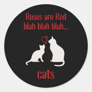 Adesivo Amante de Gatos Rosa e Vermelho Dia dos Namorados 