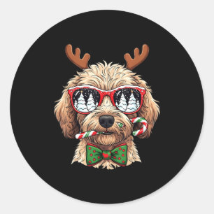Adesivo Amante de Goldendoodle Natal Rena de Natal