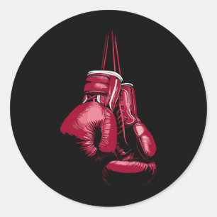Adesivo Amante de Kickboxing Boxeador Luvas de Boxe Vintag