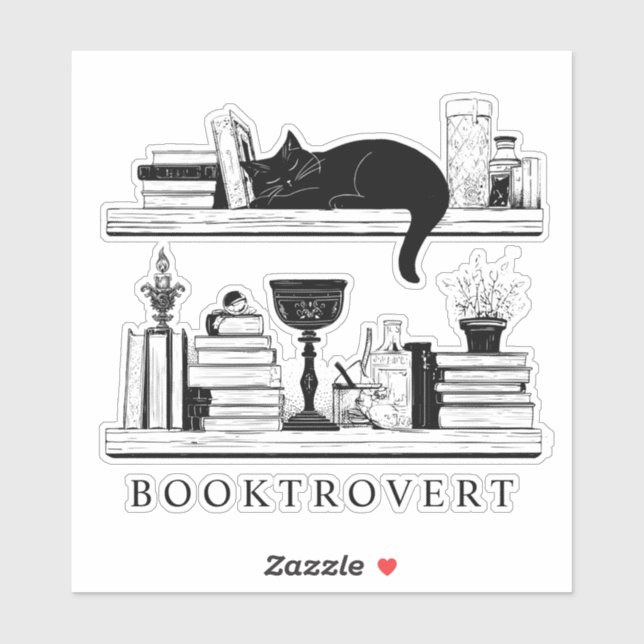 Adesivo Amante de Livros Booktrovert  (Folha)