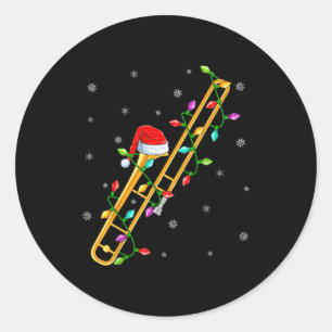 Adesivo Amante de Música de Trombone Luzes de Natal Trombo