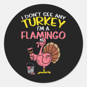 Adesivo Amante de os animais de Ação de Graças Flamingo, T