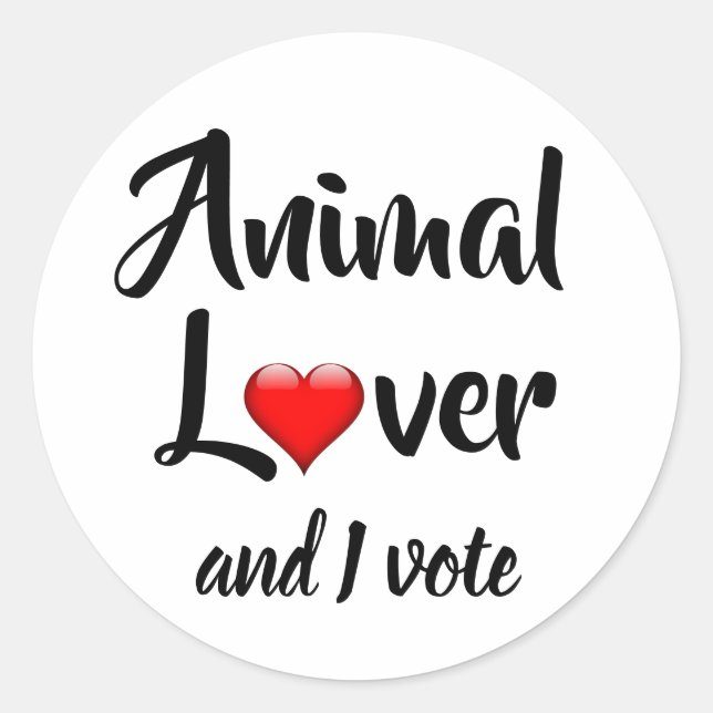 Adesivo Amante de os animais e eu votaremos (Frente)