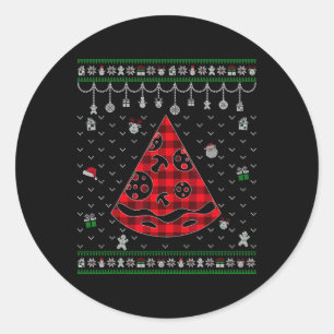 Adesivo Amante de Pizza Xadrez Vermelho Natal Feio Diverti