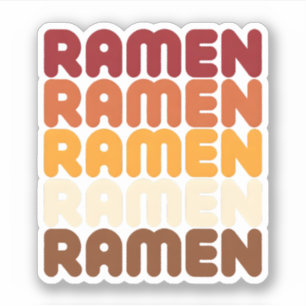 Adesivo Amante de Ramen Groovy com Gradiente Quente e Esti