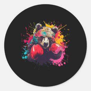 Adesivo Amante de Urso de Boxe Luvas de Boxe Kickboxing En