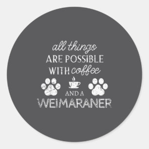 Adesivo Amante de Weimaraner Café e Citação de Cachorro Pa