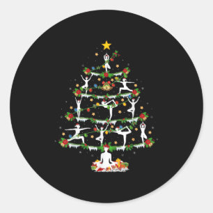 Adesivo Amante de Yoga Iluminação de Natal Árvore de Natal